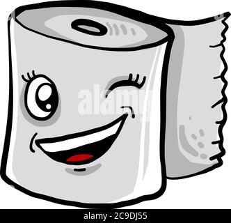 Zwinkern Toilettenpapier, Illustration, Vektor auf weißem Hintergrund Stock Vektor