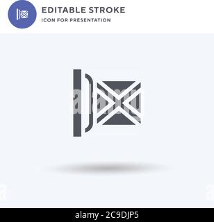 Schottland-Symbolvektor, gefülltes flaches Schild, solides Piktogramm isoliert auf Weiß, Logo-Illustration. Schottland Symbol für Präsentation. Stock Vektor