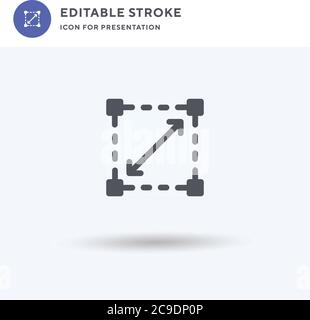 Scalability Icon Vector, gefülltes flaches Zeichen, solides Piktogramm isoliert auf weiß, Logo-Illustration. Symbol für Skalierbarkeit zur Präsentation. Stock Vektor