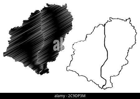 Seongnam Stadt (Südkorea, Republik Korea, ROK, Gyeonggi Provinz) Karte Vektorgrafik, Skizze Stadt Seongnam Karte Stock Vektor