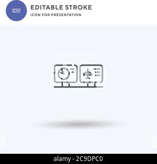Monitore Symbolvektor, gefülltes flaches Schild, solides Piktogramm isoliert auf weiß, Logo-Illustration. Monitorsymbol für die Präsentation. Stock Vektor