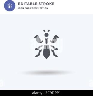 Mantis Icon Vektor, gefüllt flaches Zeichen, solides Piktogramm isoliert auf weiß, Logo-Illustration. Symbol für Gottesanbeterin zur Präsentation. Stock Vektor