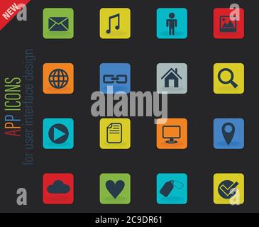 Social-Media-Icon-set Stock Vektor