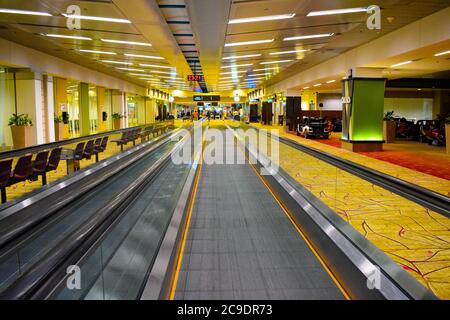 Singapur - ca. August 2016: Innenseite der Flughafen Singapur Changi. Singapur Changi Airport ist der primäre zivilen Airport für Singapur und ein Stockfoto