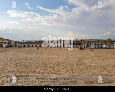 Eindruck von Villa de Leyva, einer Kolonialstadt in Kolumbien Stockfoto