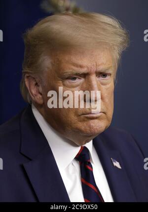 Washington, Usa. Juli 2020. US-Präsident Donald Trump hält am 30. Juli 2020 eine Pressekonferenz im Weißen Haus in Washington ab. Foto von Yuri Gripas/UPI Kredit: UPI/Alamy Live News Stockfoto