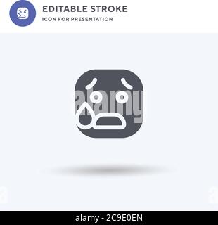 Angst-Symbol-Vektor, gefüllt flache Zeichen, solide Piktogramm isoliert auf weiß, Logo-Illustration. Angst Symbol für Präsentation. Stock Vektor