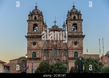 Iglesia De La Compañia De Jesús (Kirche der Gesellschaft Jesu) aus Cusco, Peru Stockfoto