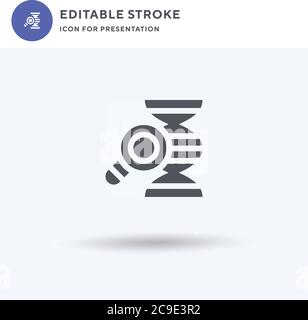 ADN-Symbolvektor, gefülltes flaches Zeichen, solides Piktogramm isoliert auf Weiß, Logo-Illustration. ADN-Symbol für die Präsentation. Stock Vektor