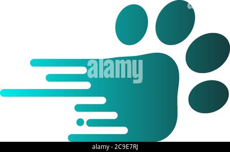 Hund Fußabdruck Logo Symbol Design Konzept Illustration Stock Vektor