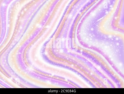 Galaxy Fantasy Hintergrund und Pastellfarbe. Marmorstruktur holographisches Muster mit Sternen. Kreative Vektordarstellung. Stock Vektor