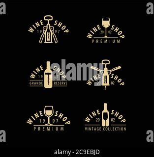 Weinsymbol oder -Logo. Weingut, Weinbereitung, Drink-Konzept Stock Vektor