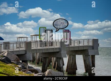 Miami Beach South Pointe Park Angelpier Stockfoto