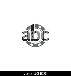 Buchstabe ABC und Kasino Chip-Logo / Symbol-Design Stock Vektor
