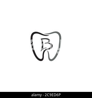 Buchstabe B und Zahnlogo / Symbol Design Stock Vektor
