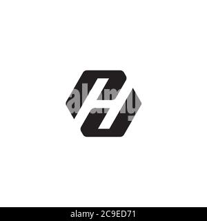 Buchstabe H und Hexagon-Logo / Symbol-Design Stock Vektor