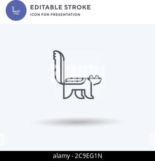 Skunk Icon Vektor, gefülltes flaches Zeichen, solides Piktogramm isoliert auf weiß, Logo Illustration. Skunk-Symbol für die Präsentation. Stock Vektor
