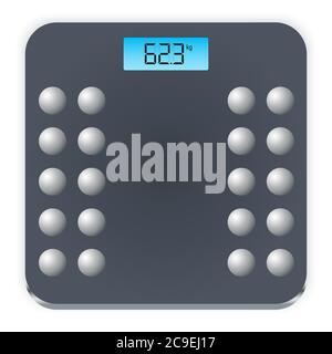 Symbol für elektronische Bodenwaagen zur Messung des menschlichen Gewichts. Vektorgrafik Stock Vektor