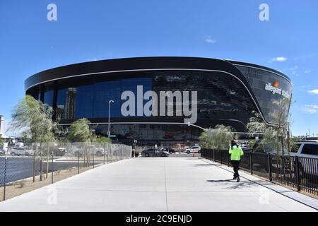 Das Allegiant Stadion, die neue Heimat der Raiders in Las Vegas, wurde am 31. Juli 2020 fertiggestellt. Stockfoto