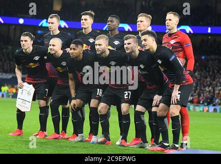 LONDON, ENGLAND - 19. FEBRUAR 2020: RB Leipzig Startspieler im Bild vor der ersten Etappe der UEFA Champions League Runde 16 von 2019/20 zwischen Tottenham Hotspur FC und RB Leipzig im Tottenham Hotspur Stadion. Stockfoto