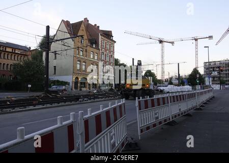 Baustelle in Deutschland Stockfoto