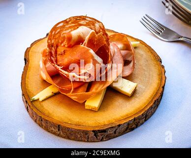 Gourmet-Gericht im Hotel Mühle in Binzen, Deutschland Stockfoto