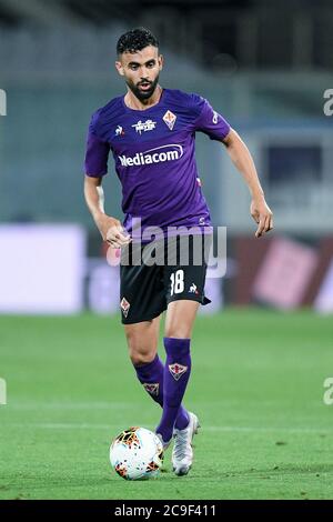 Florenz, Italien. Juli 2020. Rachid Ghezzal von ACF Fiorentina während der Serie EIN Spiel zwischen Fiorentina und Bologna im Stadio Artemio Franchi, Florenz, Italien am 29. Juli 2020. Foto von Giuseppe Maffia. Kredit: UK Sports Pics Ltd/Alamy Live Nachrichten Stockfoto