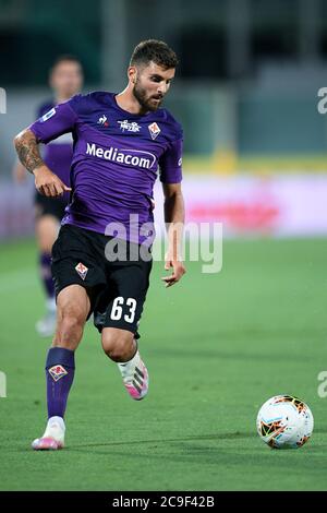 Florenz, Italien. Juli 2020. Patrick Cutrone von ACF Fiorentina während der Serie EIN Spiel zwischen Fiorentina und Bologna im Stadio Artemio Franchi, Florenz, Italien am 29. Juli 2020. Foto von Giuseppe Maffia. Kredit: UK Sports Pics Ltd/Alamy Live Nachrichten Stockfoto