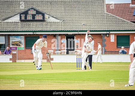 Amateur Cricket, Frickley vs Streethouse Stockfoto
