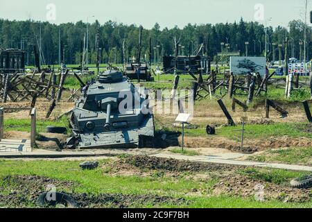 2. Weltkrieg Wiederaufbau der Schlacht im Patriot Park, Kubinka, Region Moskau. Stockfoto