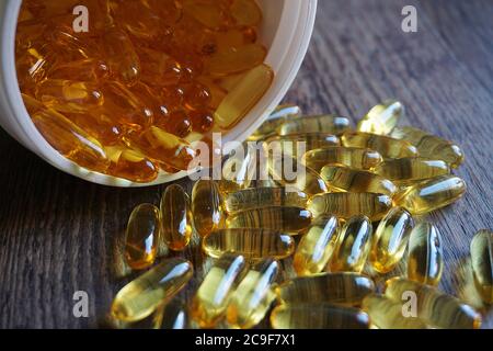 Omega-3 Kapseln Stockfoto