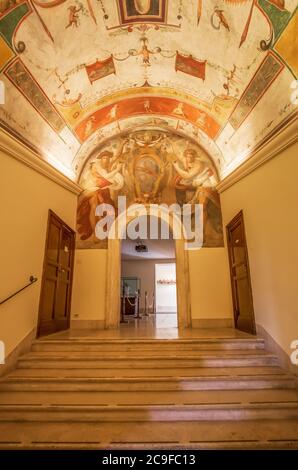 Die Vatikanischen Museen sind eine riesige Sammlung von Artefakten, Fresken, Gemälden und Skulpturen, die von der katholischen Kirche im Laufe der Jahrhunderte gesammelt Stockfoto