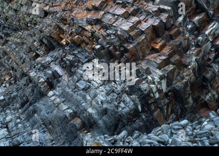 Hartland Quay, UK Karbon Rock Stockfoto