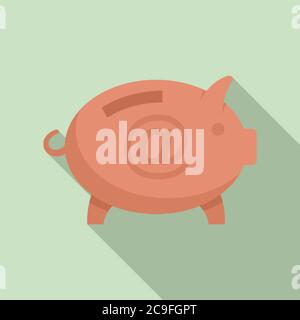 Sparschwein Geldkredit Symbol. Flache Illustration von Sparschwein Geld Darlehen Vektor-Symbol für Web-Design Stock Vektor