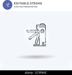 Drehkreuz-Symbolvektor, gefülltes flaches Schild, solides Piktogramm isoliert auf Weiß, Logo-Illustration. Drehkreuz-Symbol für Präsentation. Stock Vektor