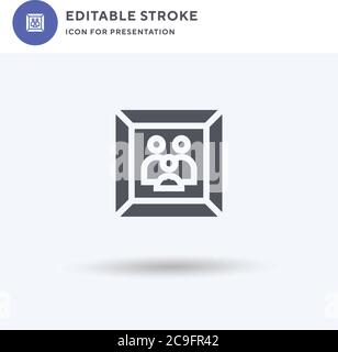 Bilderrahmen-Symbolvektor, gefülltes flaches Zeichen, solides Piktogramm isoliert auf Weiß, Logo-Illustration. Bilderrahmen-Symbol für die Präsentation. Stock Vektor