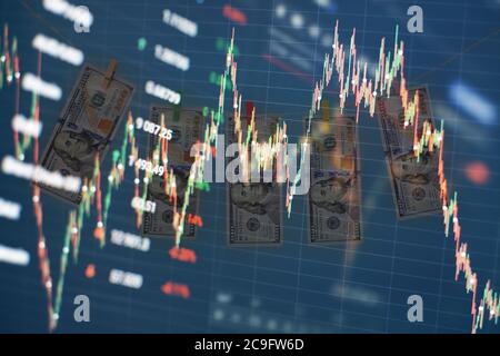 Abstrakter Hintergrund mit Grafik Chart Finanzen. Geschäftskonzept . Wirtschaftsgraph mit Diagrammen zur Börse, für Geschäfts- und Finanzkonzepte Stockfoto