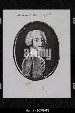 Jacobite Broadside - Miniaturportrait von Prinz Henry als Junge. Stockfoto