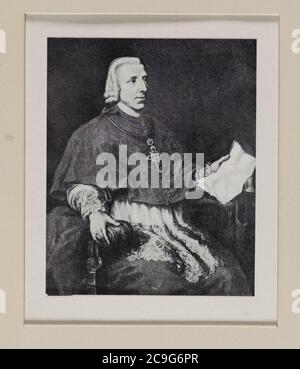 Jacobite Breitseite - Porträt von Prinz Henry in klerikalen Gewändern und verzierten Kreuz. Stockfoto