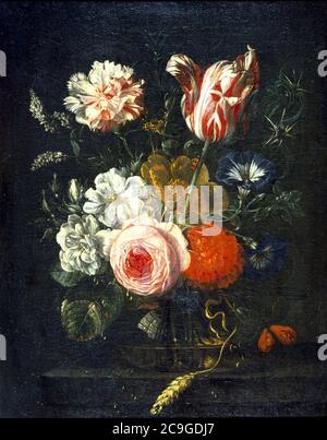 Jan van Huysum - Stillleben mit Blumen Stockfoto