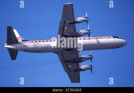 REEVE ALEUTIAN AIRWAYS LOCKHEED L-188 ELECTRA. Stockfoto