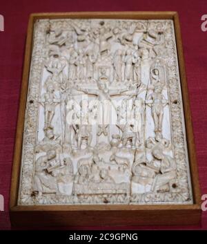 Elfenbein genannt 'mit kleinen Figuren', Lüttich Werkstatt, c. 1030-1050 n. Chr., Elfenbein Stockfoto