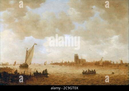 Jan Josefsz. Van Goyen - Ansicht von Dordrecht mit Grote Kirk über die Maas Stockfoto