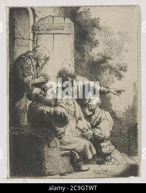 Jacob beklagt den vermeintlichen Tod seines Sohnes Joseph) - Rembrandt van Rïjn, fe Stockfoto