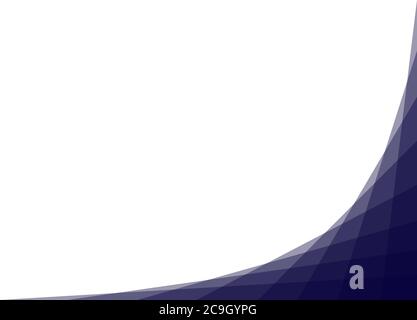 Blaue Kurve Ecke isoliert auf weißem Hintergrund. Abstrakter geometrischer Rahmen für blaue Kurven. Stock Vektor