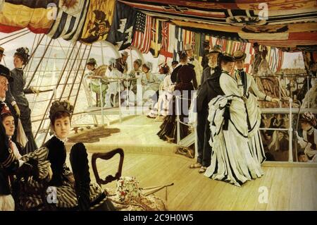 James Tissot - Ball an Bord. Stockfoto