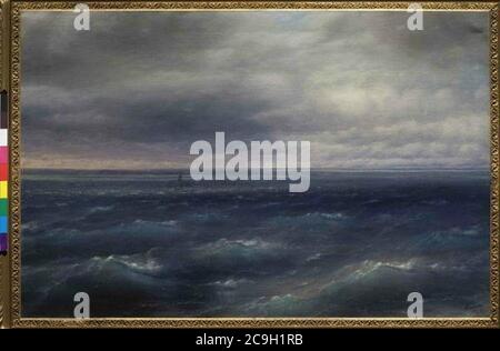Ivan Konstantinovic Ajvazovskij 1817-1900 - Cerne mehr Marina. Stockfoto