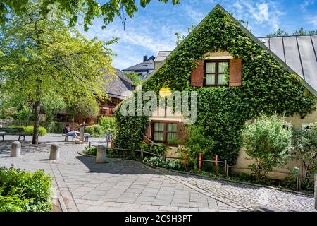 Ueblacker-Häusl, historische Hostelhäuser, Preysingstrasse, Haidhausen, München, Bayern, Deutschland Stockfoto