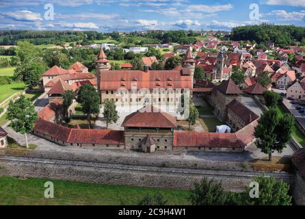 Luftaufnahme, Festung Lichtenau, hinter Markt Lichtenau, Kreis Ansbach