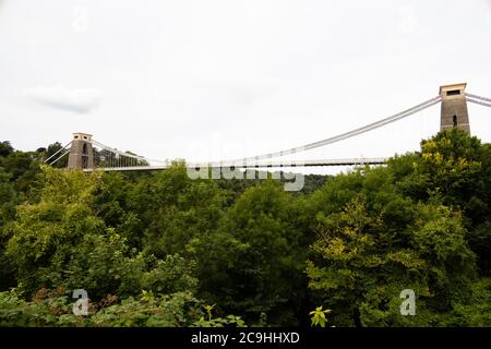 Isambard Kingdom Brunel Clifton Hängebrücke über die Avon Gorge, vom Lectern aus gesehen, zwischen Clifton und Leigh Woods in North Somerset. Brist Stockfoto